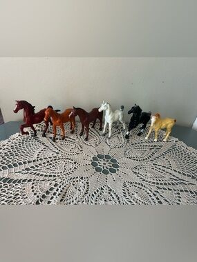 Vintage Imperial Toy 1975 Horse Figure Lot of 6 Hong Kong Farm Animals